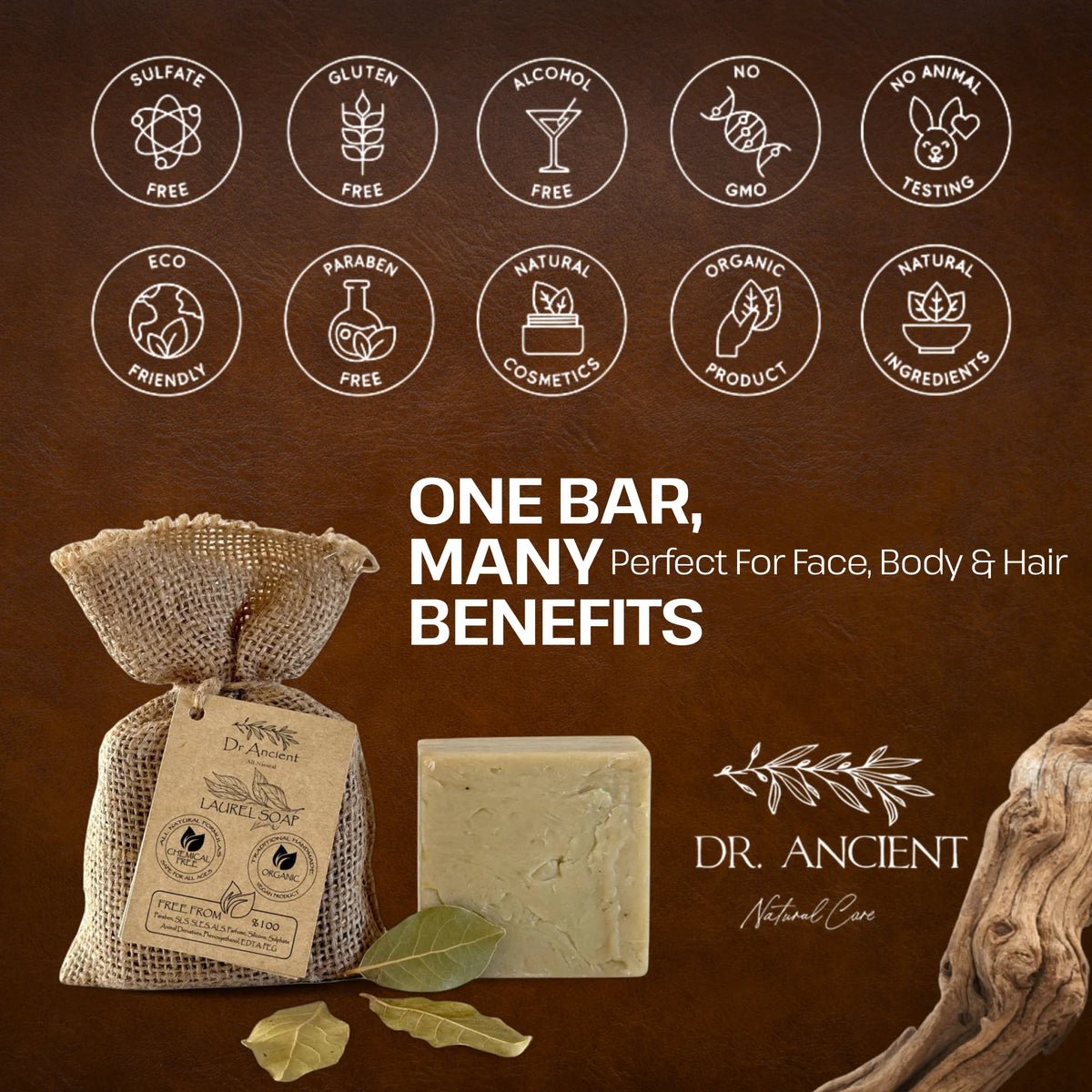 Aleppo Laurel Soap Bar, Natural & Handcrafted Cleansing Soap (140g)